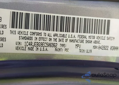 2014 Jeep Grand Cherokee Limited from USA, damaged, VIN 1C4RJEBG9EC506962